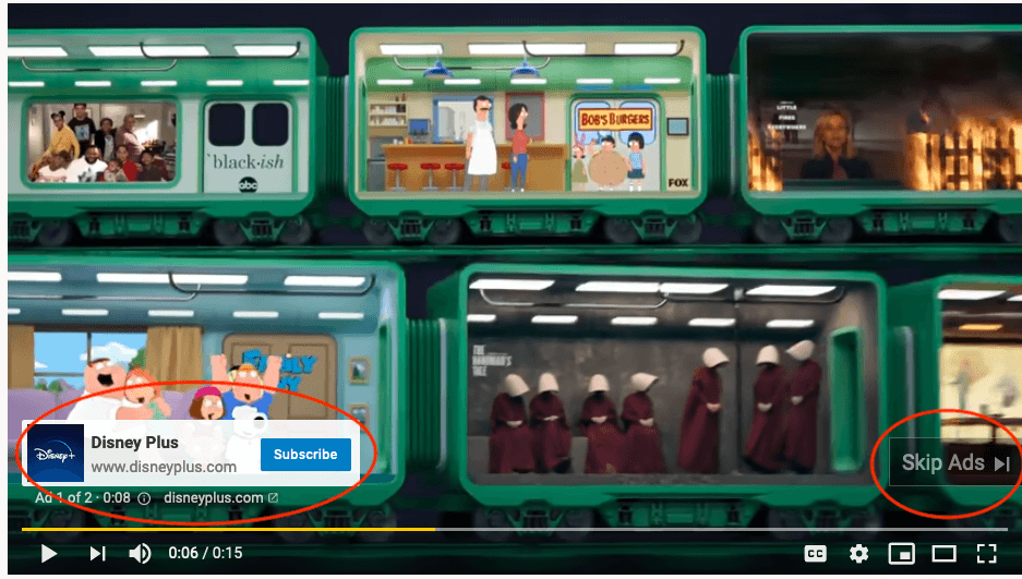 YouTube true-view ads